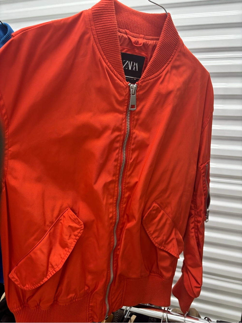Zara Bright Orange Bomber Jacket
